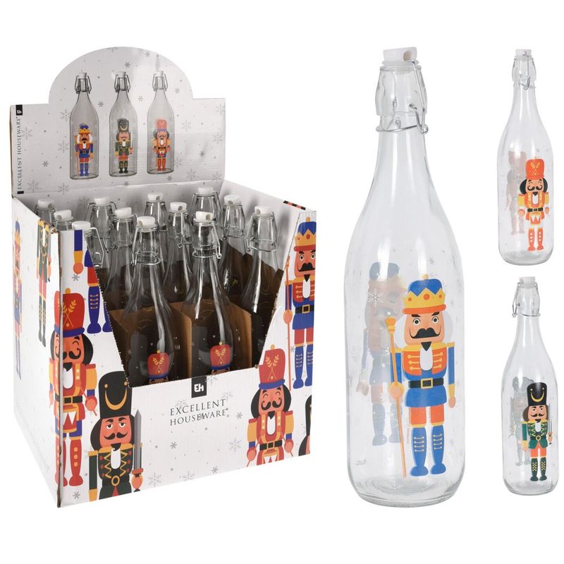 Klassisk Glassflaske med Nøtteknekker - 1L | Excellent Houseware