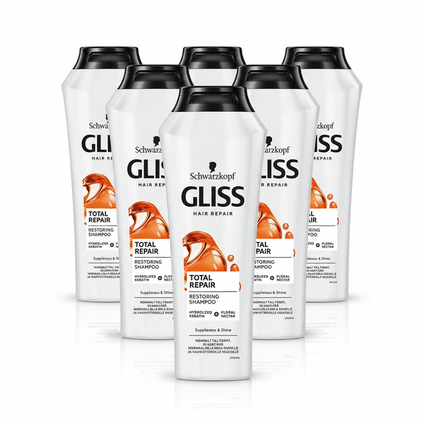 Gliss Total Repair Shampoo 6x250ml | Storpakk | Schwarzkopf