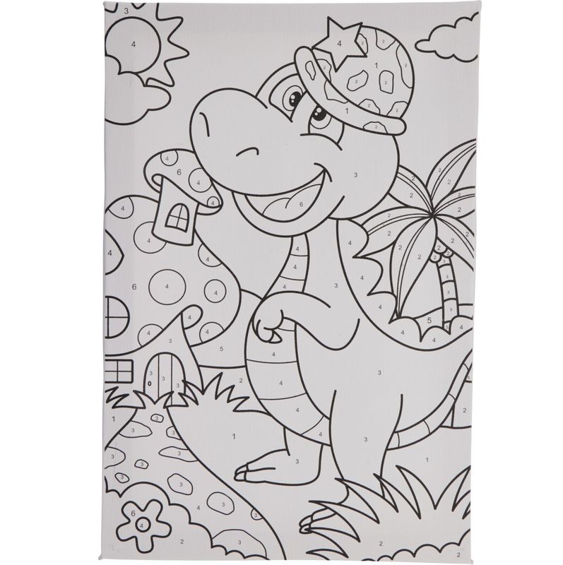 Canvas Malesett | Paint by Numbers for barn | 6 motiver | Komplett sett