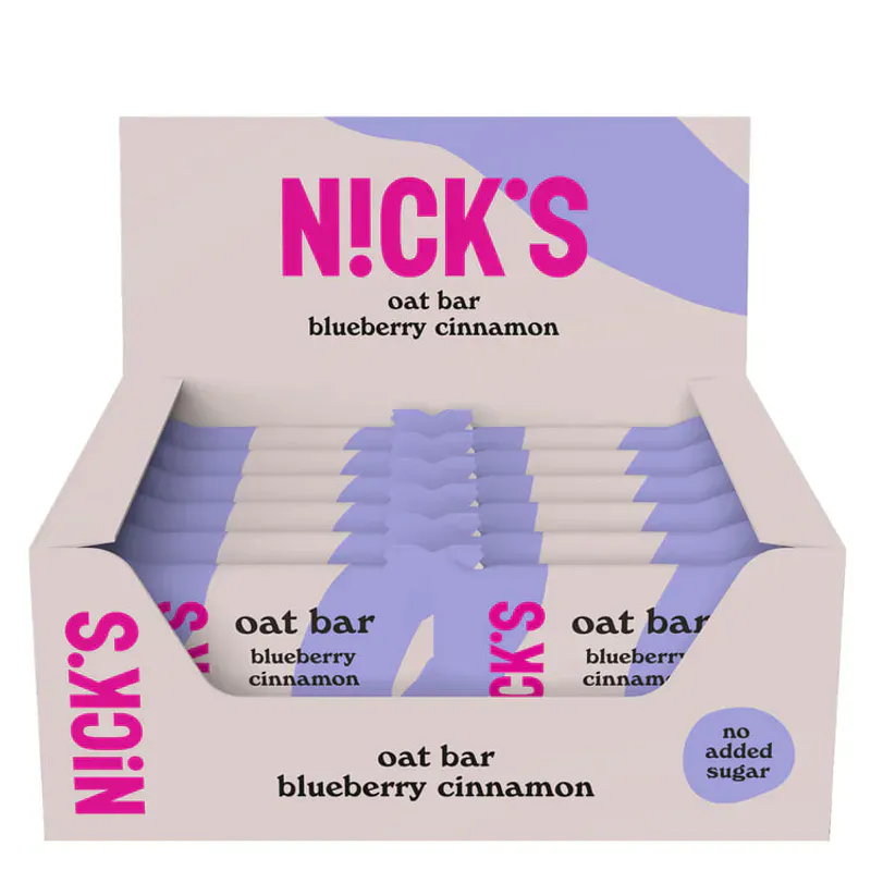 Nick's Oat Bar Blueberry Cinnamon 12x35g | Storpakk