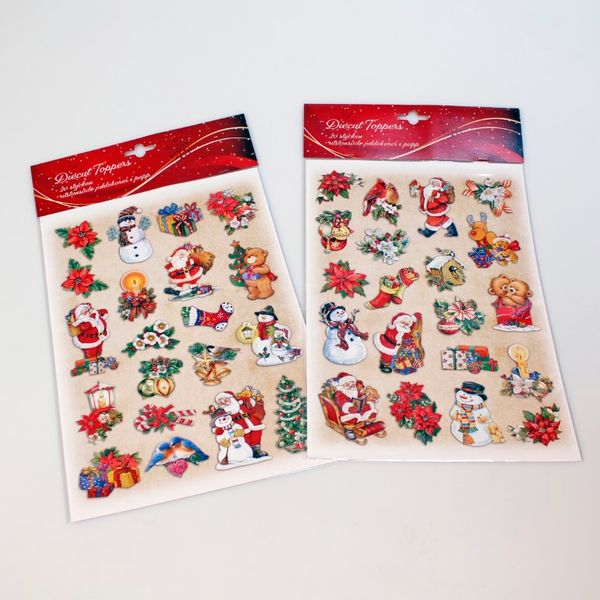 Utstansede julefigurer i papir med glitter | 20 stk | 2ass