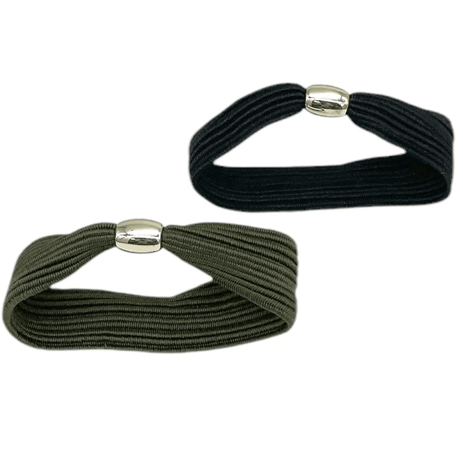 Hovedbilde Bellizza Hårstrikker Svart & Grønn 2pk | Gullperle | 55mm