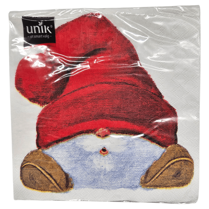 Hovedbilde Juleservietter Nissehode 20pk 3-lags | 33x33cm | Unik
