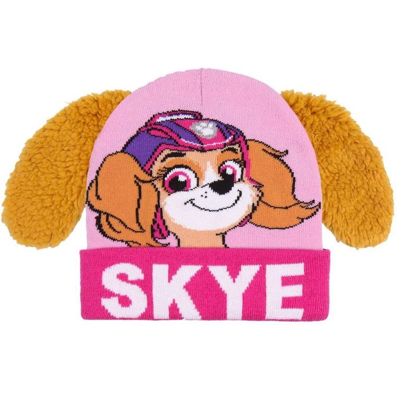 Paw Patrol Skye lue med ører | Rosa barnelue | Lisensiert produkt