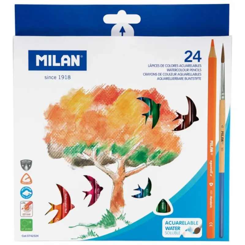 Fargeblyanter Akvarell 24pk | Milan