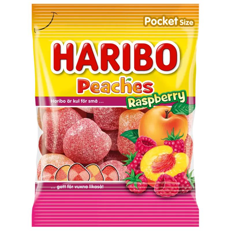 Haribo Peaches Melba/Raspberry 80g
