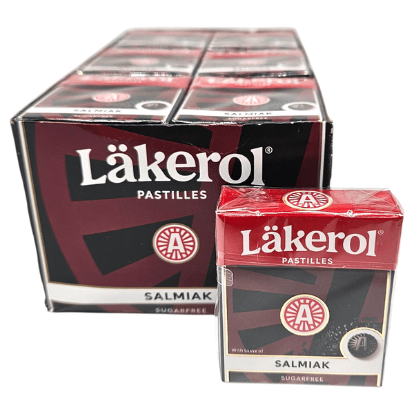 Läkerol Salmiak 24x25g | Storpakk Sukkerfri Salmiakkpastill