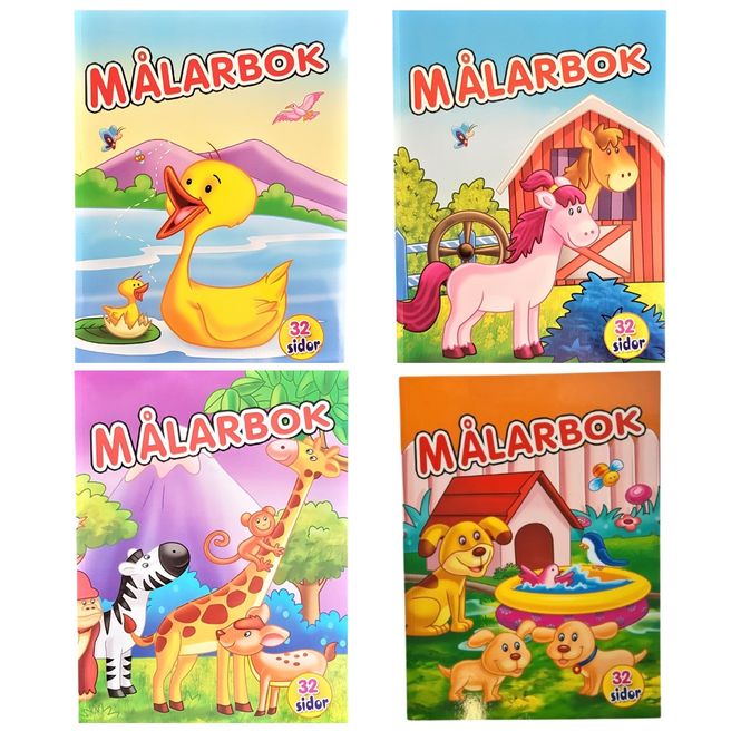 Hovedbilde Tegnebok Dyremotiver 32 sider | 4 varianter