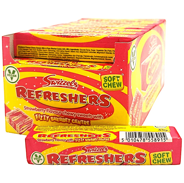 Swizzels Refreshers Jordbær 36x43g | Storpakk