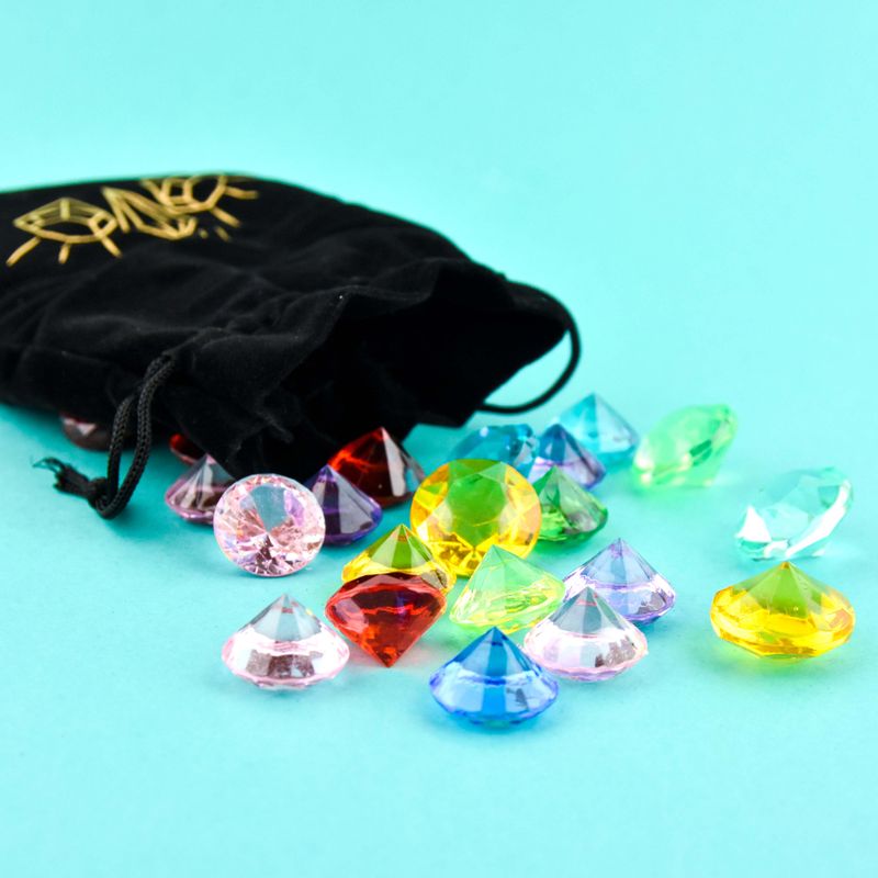 Leke diamanter 48stk i fløyelspose