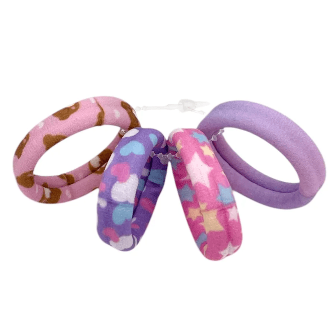 Hovedbilde Bellizza Hårstrikker Rosa & Lilla 4pk | Stoff | Med Motiv