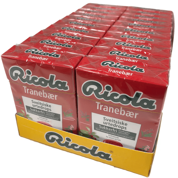 Ricola Tranebær 20x50g | Storpakk | Sukkerfri
