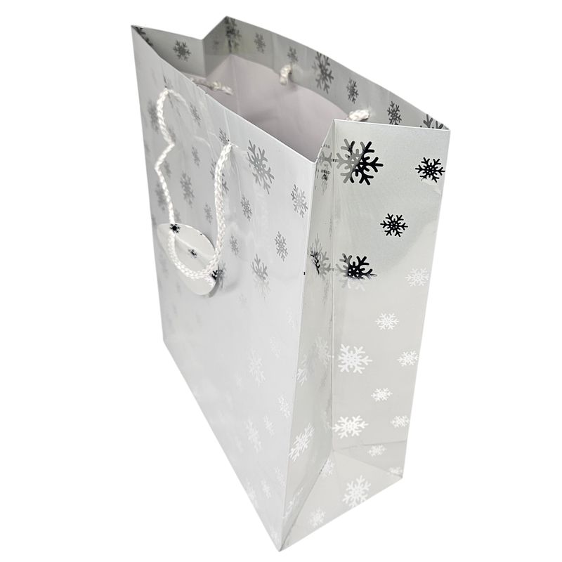 Gavepose snøkrystaller 32x26.5x12cm | Perfekt til jul