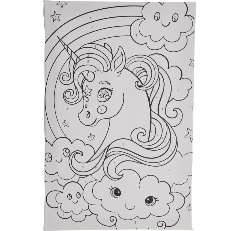 Canvas Malesett | Paint by Numbers for barn | 6 motiver | Komplett sett