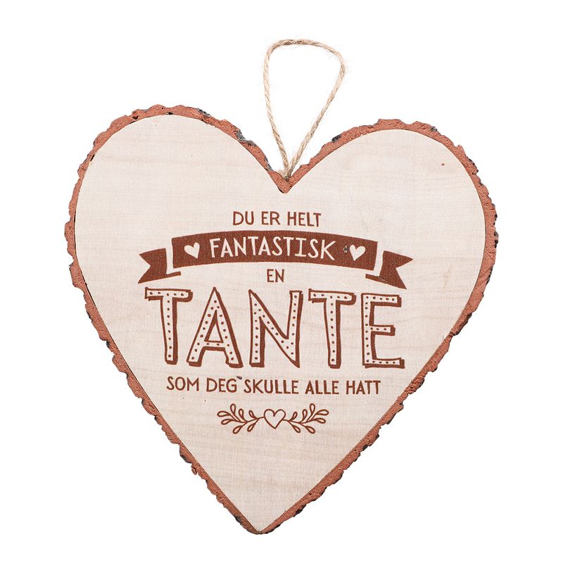 Personlig gave- Hjerteformet Treskilt for vegg og kommode