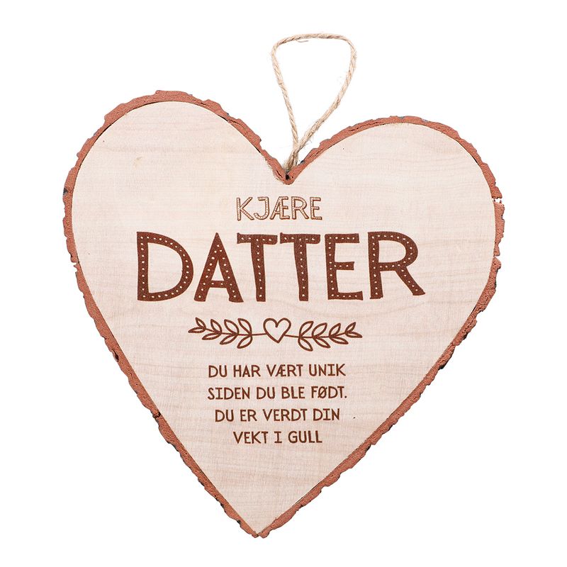 Personlig gave- Hjerteformet Treskilt for vegg og kommode