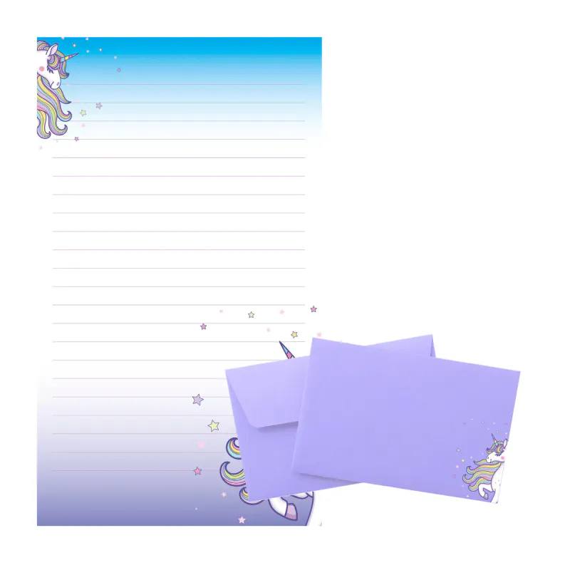 Brevpapir Enhjørning Tinka | 15 ark + 10 konvolutter