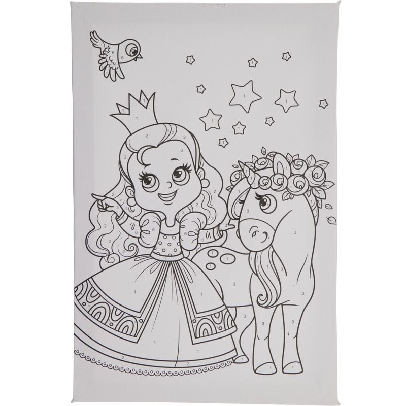 Canvas Malesett | Paint by Numbers for barn | 6 motiver | Komplett sett