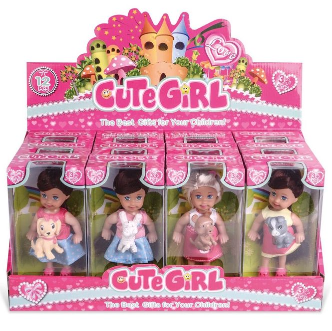 Hovedbilde Dukke m/hund 14cm